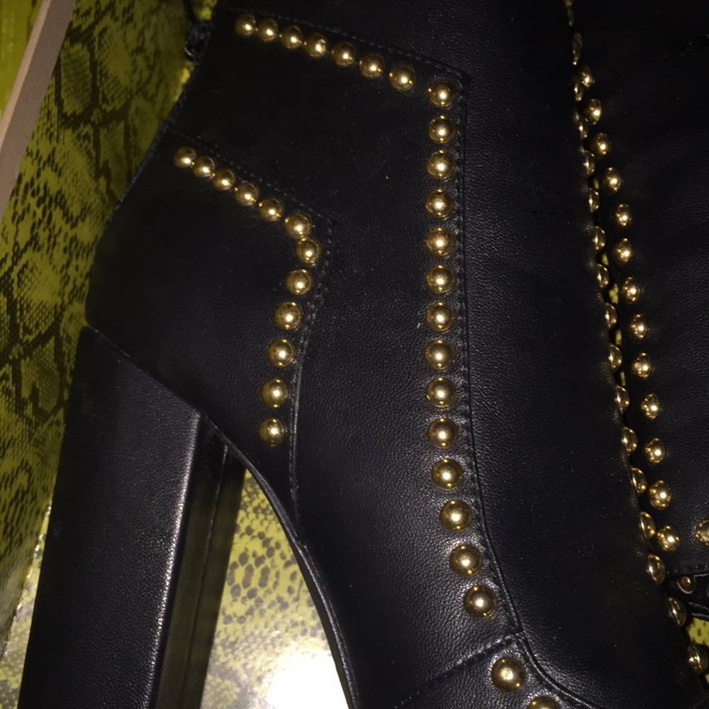 Black studded ankle booties